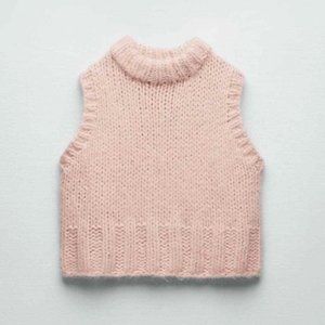 Zara Pink Knit Sweater Vest